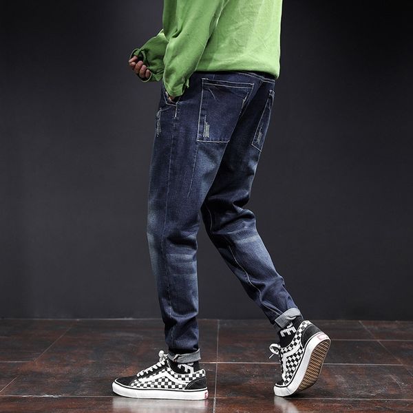 

весной и летом новые брюки корейский стиль узкие брюки и джинсы поножи stretch мужские джинсы мужские +030, Blue