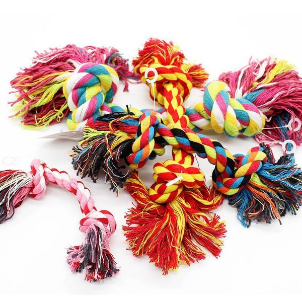 Домашние животные Собаки для домашних животных Pet Parts Pet Dog Puppy Cotton Colt Clw Knot Toy Прочная плетеная кость 15см Смешной инструмент (