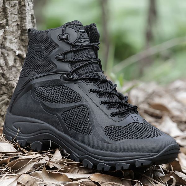 

spring and summer outdoor tactical boots special forces military boots mens combat boots mesh breathable ultra-light hiking shoes wear-resis