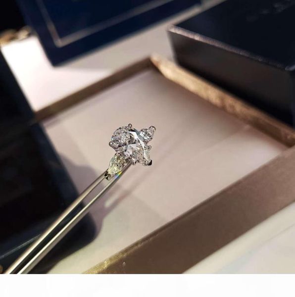 

известный дизайнер ювелирных изделий 925 серебряный позолоченный падение бриллиантовое кольцо женщины свадьба алмазов кольцо ювелирные издел, Slivery;golden