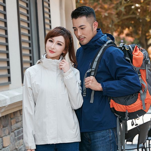 

fengxuelang winter warm jacket men's two-piece 3-in1 l warm mountaineering jacket women's ski suit, Blue;black