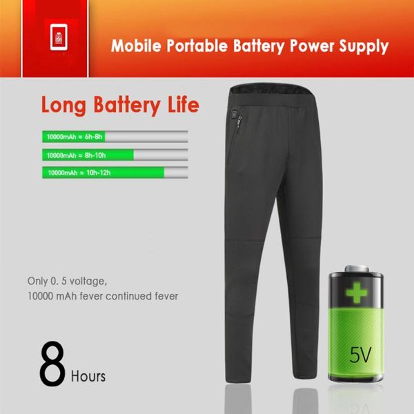 

интеллектуальные горячие брюки мужчины и женщины колено талии тепло внутри и снаружи износ фланель штаны умный подогреваемый зимой теплый, Black;green