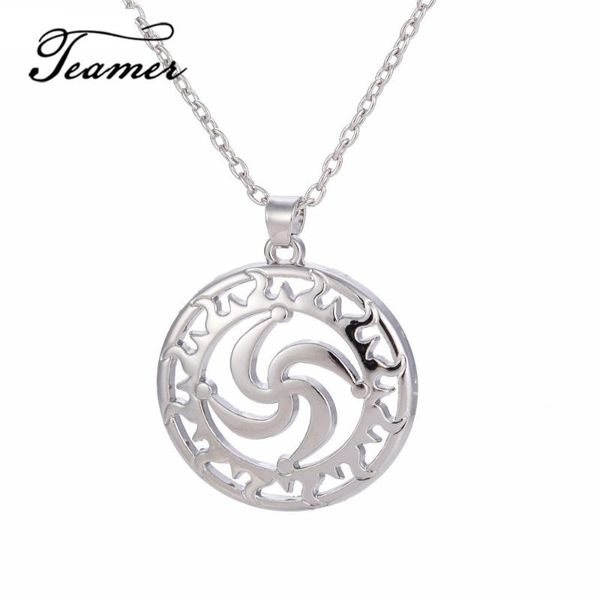 

teamer fashion slavic cross talisman amulet ancient sun necklace solar-cross slavic pendant rope/link chain for woman/man, Silver