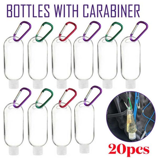 

20pcs refillable bottle outdoor travel portable with hook reusable packing empty