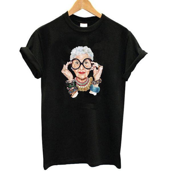 

blackday summer tumblr fashion old women print t shirt women cotton oneck short sleeve for women kawaii tshirt, White