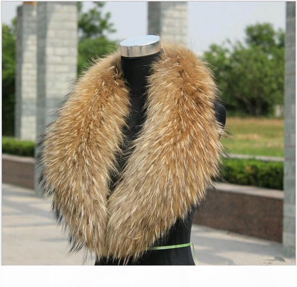 

o women 's or men 's fur scarves with 100 %real raccoon fur collar for down coat nature color varies size from length 75 -1, Blue;gray
