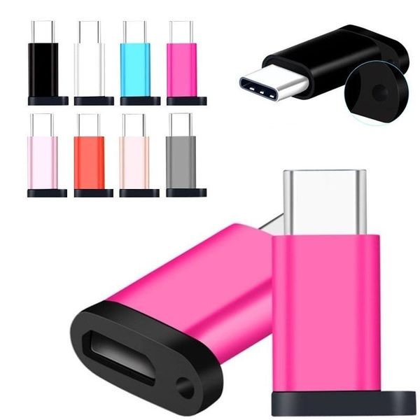 

alloy metal type c otg adapter micro female to type c usb c male adapter convert for samsung xiaomi letv android phone