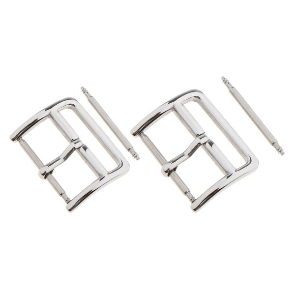 

2pcs stainless steel polishing buckle pin part for watch strap band silver, Slivery;brown