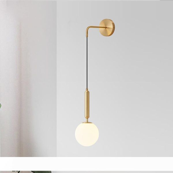 

Modern Led Glass Ball Wall Lamp For Bedroom Bedside Reading Lighting Black Home Bathroom Fixtures Restaurant Decor Luminaire
