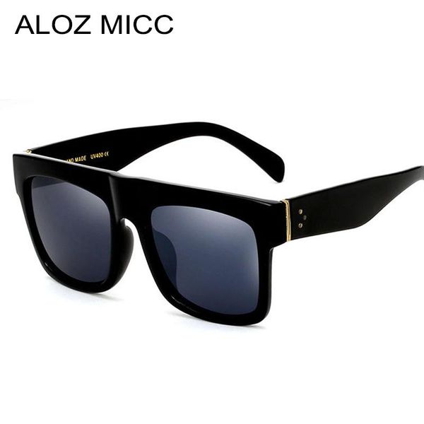 

aloz micc new retro women's fashion brand sunglasses vintage ladies large square glasses uv400 sunglasses a060, White;black