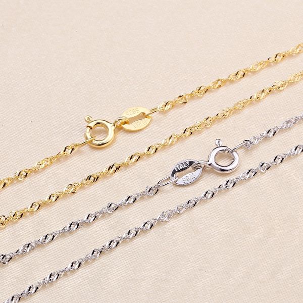 

sterling s925 sterling pendant o- water wave snake bone twist 45cm water wave necklace silver chain silver chain