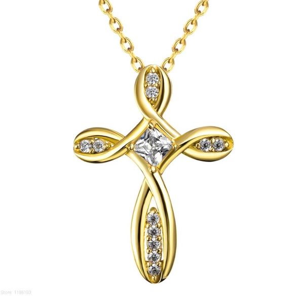 

cross inri crucifix jesus piece pendant & necklace gold color zircon men chain christian jewelry gifts vintage, Silver