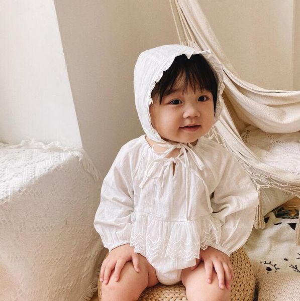 

2020 new baby girls romper with hat fashion autumn cotton babys jumpsuit 6-24 month yq16, Blue