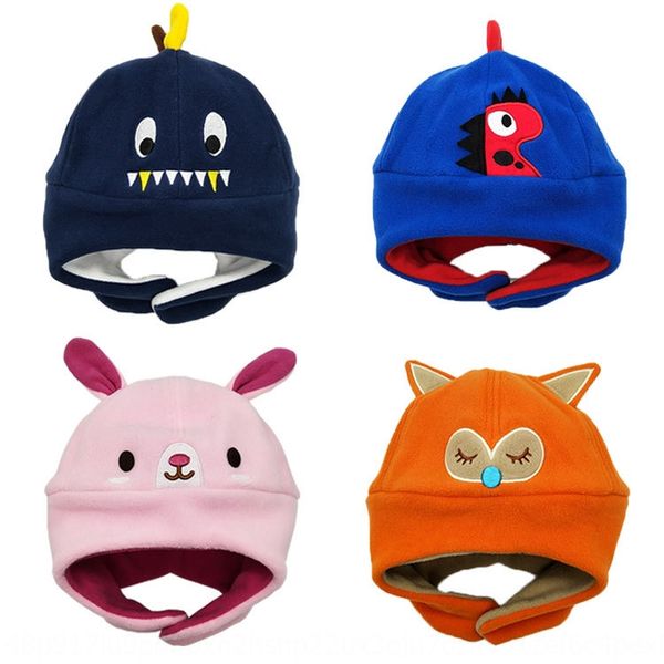 

qyw4i children's new embroidery cartoon thickened warm earmuff with earflaps with earflaps warm woolen baby ear protection hat children, Blue;gray