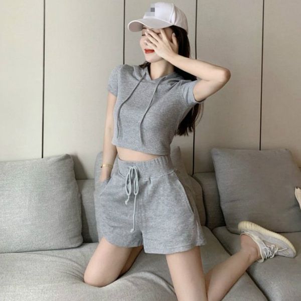 

x7z6o temperament goddess suit 2020 new girlshigh-profile western style hooded sports two-piece set temperament goddess suit sweatshirt swea, Gray