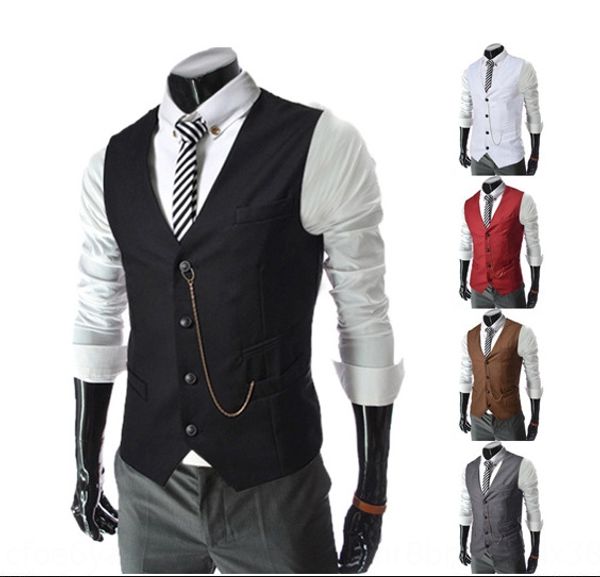 

new clothes men's metal chain slim business casual suit 8671 new clothes men's metal chain slim business casual vest suit vest 867, Black;white