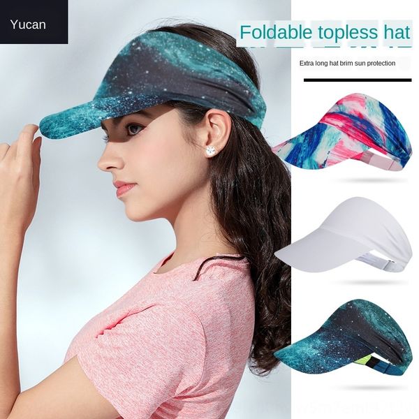 

szwfp outdoor sports bottomless sun hat breathable adjustment korean style empty outdoor sports baseball cap sun hat quick-drying duck t, Blue;gray