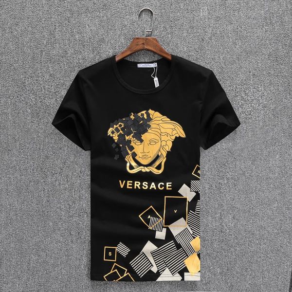 

luxurious men designers t shirt fashion summer new t shirts casual t shirt breathable short sleeve tees heart print funny tees, Black;brown