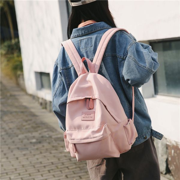 

fashion teenager waterproof nylon backpack pink girls school bag women shoulders travel mochilas satchels rucksack casual bag