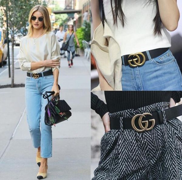 

classical fashion gold belt buckle belt band 2.0-3.8 cm wide men luxury designer brand 1f gg belts 1f cowhide, Blue;gray