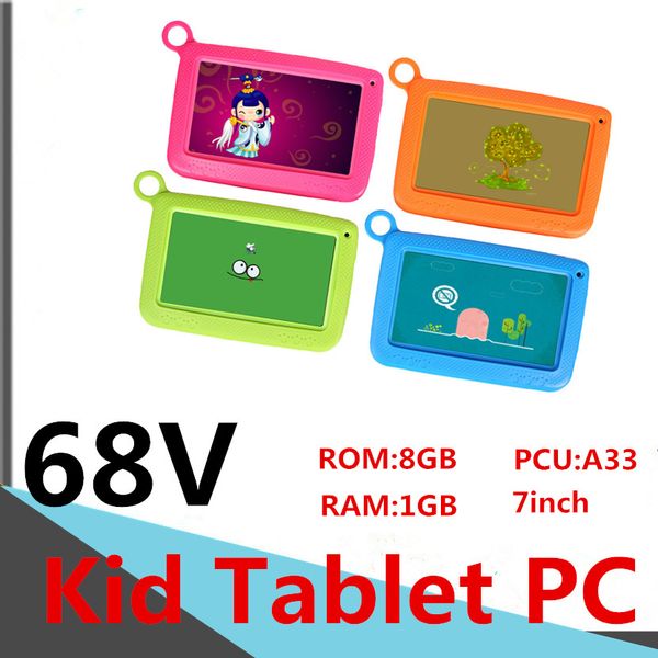

a33-86v kids brand tablet pc 7inch computer capacitance quad core android dual camera 8gb/1gb wifi facebook children black to school gife