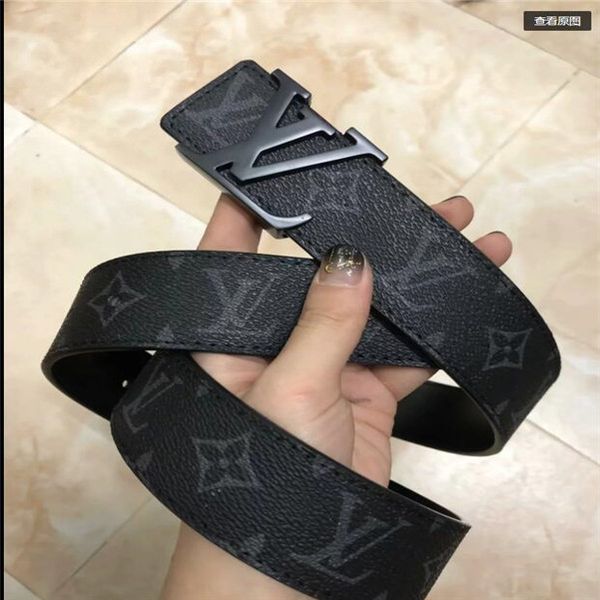 

2020summer fashion luxury belt men's patent leather designer business casual brandlouÃ¬s vuÃ¬ttÃµn belt rose gold buckle belt, Blue;gray