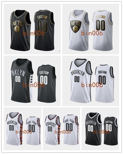

пользовательский бруклин сети мужчины женщины kid 100% вышивка город nba ассоциация джерси баскетбола заявление icon s-6xl, Black