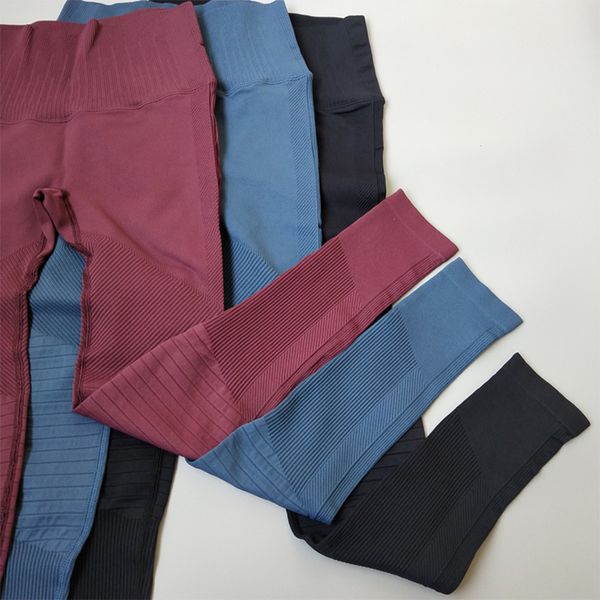 

seamless high waist yoga leggings tights women workout striped breathable fitness clothing female stretchy training pants 2020 ct10, White;red