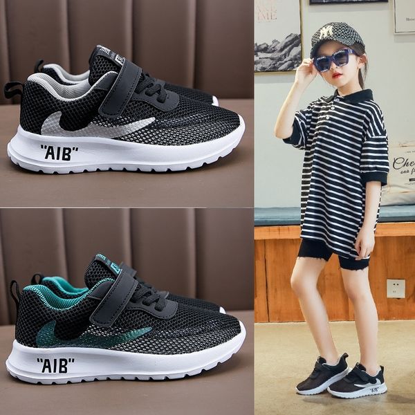 

new mesh breathable children sneakers pupils runn sports runnin sports g shoes in the big boy mesh shoes, Black