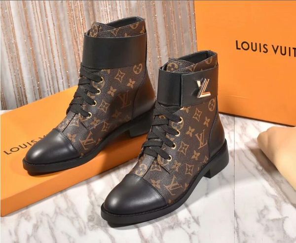 

2020 delivery luxury designer women shoes leather and heavy-duty soles comfort venting leisure lady martin boots size 35-40, Black