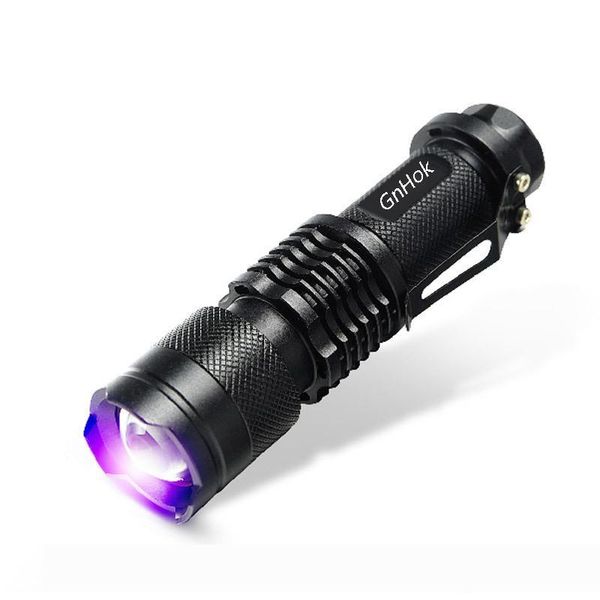 

3w wf-501b cree uv led flashlight purple light uv 395-410nm ultraviolet flash torch lamp portable lantern linternas money stain detector