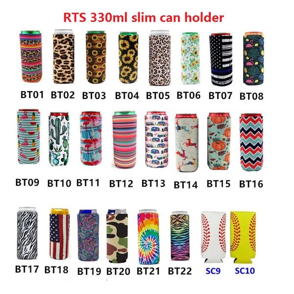 26 Stile Neopren Stubby Holders Slim Bierdosenkühler Hohe Stubby Faltbare Stubby Holders Bierkühltaschen Passend für 12oz Slim Energy Drink