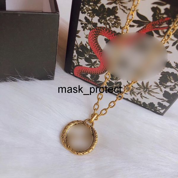 

gujia copper old letter necklace women's double gg home fashion sweater chain temperament internet celebrity exaggerated style, Black