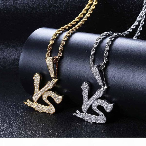 

vs fashion hip-hop necklace zircon man's pendant personality hip hop necklace pendant, Silver