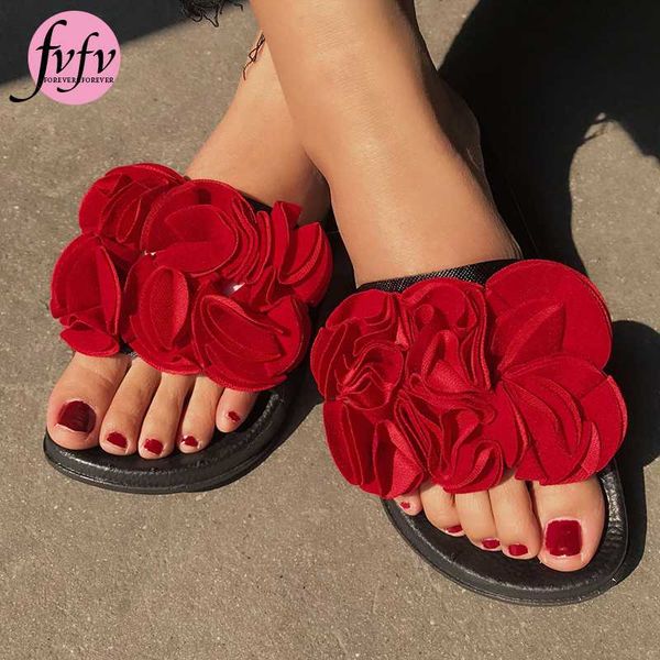 

fvfv]2020 fashion flat shoes sandals new design summer sandals women outdoor holiday slides size 36-41 crystal accessories, Black