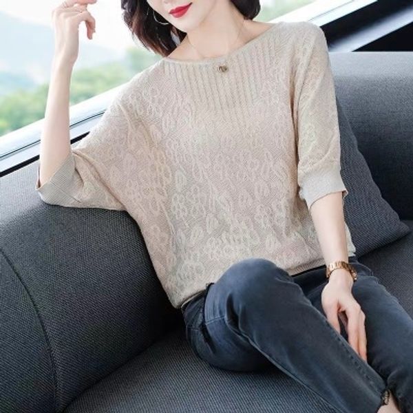 

batu women's autumn half shirt sleeve season korean style women's new knitted shirt 2020 half sleeve, White;black