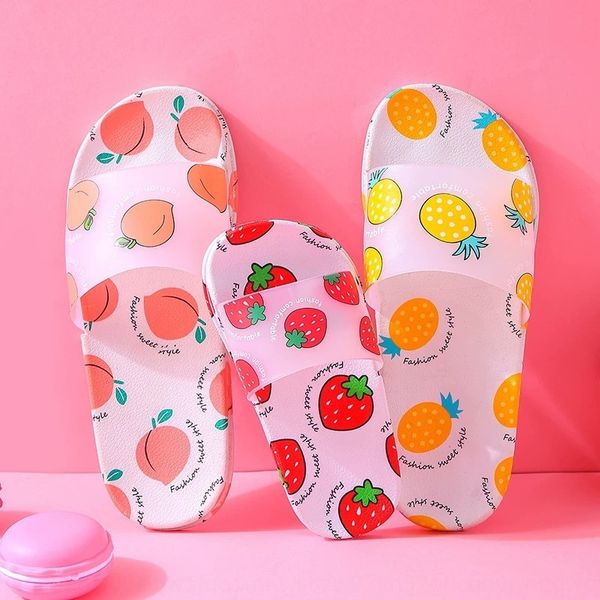 

ofgls «s летний ребенок в помещении для дома обувь противоскольжения мягкое дно ванной комнаты немые любителей детей фруктовые тапочки для д, Black;grey