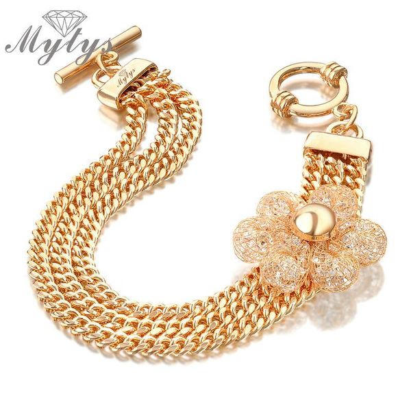 

new fashion women 3 layers chains bracelet cubic zirconia rolo chain bracelet b518, Black