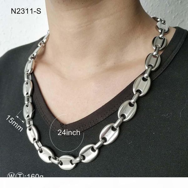 

tl men necklace silver plated chain necklace stainless steel necklace hip hop jewelry zip-can lid shape