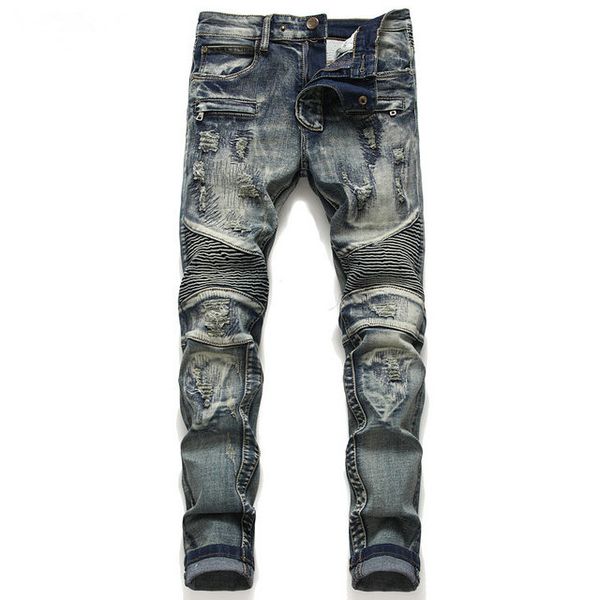 

men's slim leg jeans for men in europe and america in autumn and winter, Blue