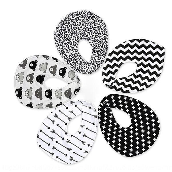 

ins saliva cotton baby double-layer triangle towel triangle towel baby cartoon waterproof bib bib cotton snap button