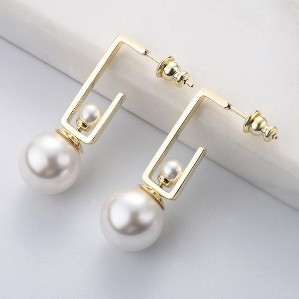 

c1422 fashion before and after asymmetric beads a variety of wearing studs korean wave female personality 925 silver studs, Golden;silver