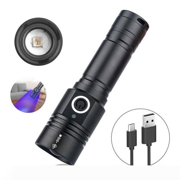 

usb charging 270nm uvc disinfect light 395nm ultraviolet uv led flashlight mites killer sterilizer