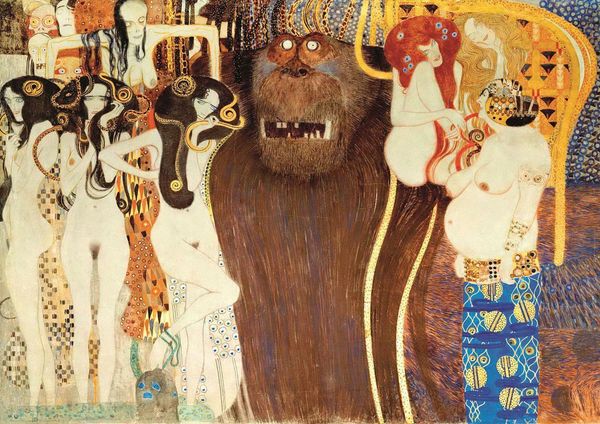 

klimt - beethoven frieze home decor handpainted &hd print oil painting on canvas wall art canvas pictures 200711