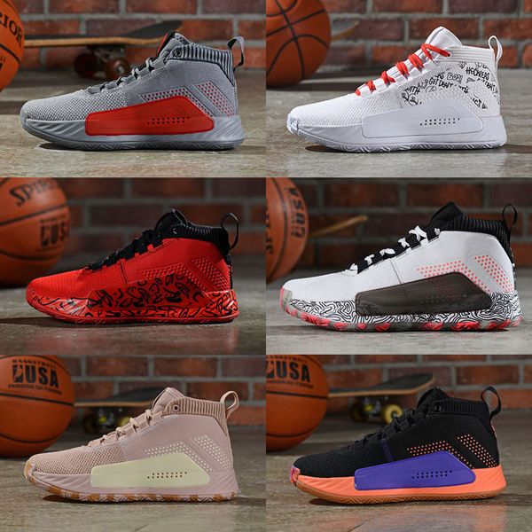 

2020 damian lillard v suede 5s bruce lee kids backetball shoes mens dame 5 blue dyed rip city signature chinese new yearsports sneakers, Black