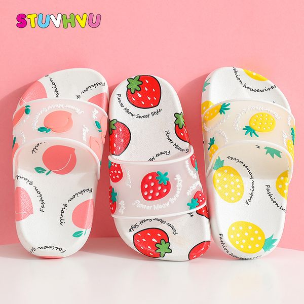 

slipper cute cartoon fruit children shoes girls slippers baby toddler indoor soft bottom non-slip kids home flats, Black;grey