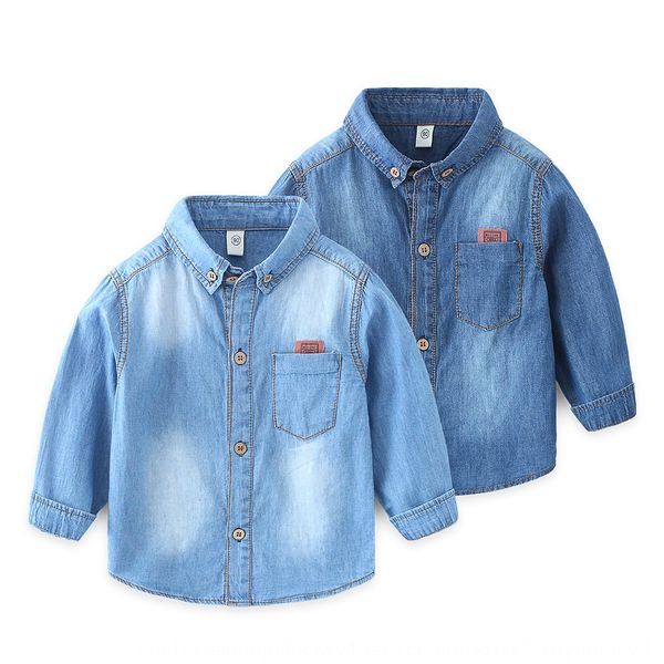 

autumn 2020 new children's clothing 2-8 years old baby coat children's clothing cotton denim shirt korean slim shirt coat, White;black