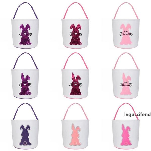 

sequin bunny basket easter sequin rabbit canvas baskets easter rabbit printed tote bag kids egg candy bag
