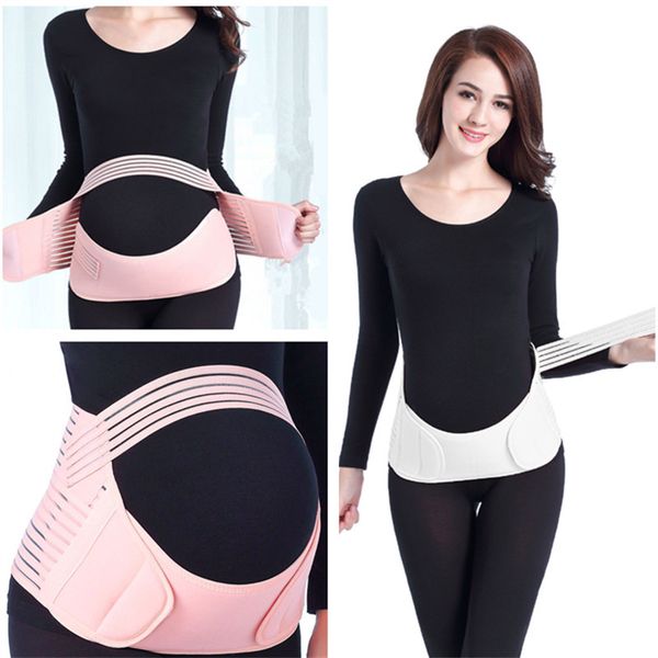 

maternity pregnancy belt lumbar back support waist band belly bump brace waist-protection belt for pregnant woman care athletic bandage -2x, White