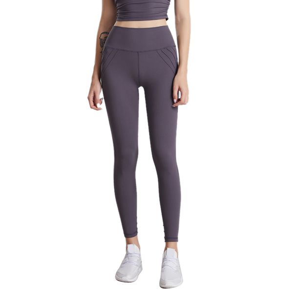 

women double-sided skin-friendly yoga pants high waist lift hip sport yoga fitness pants gray l, White;red